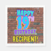 Serviette En Papier 19e anniversaire ~ Amusant, Graffiti urbain inspir (Devant)