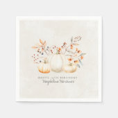 Serviette En Papier 19e anniversaire Blanc Citrouille automne Leaves p (Devant)