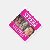 Serviette En Papier 19e anniversaire fête événement personnalisé photo (Coin)