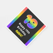 Serviette En Papier 19e anniversaire : Rainbow Spectrum # 19, Nom pers (Coin)