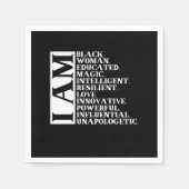 Serviette En Papier 1 Black Woman Saying I (Devant)