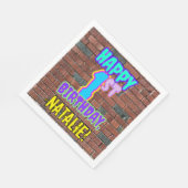 Serviette En Papier 1er anniversaire ~ Amusant, Graffiti urbain inspir (Coin)