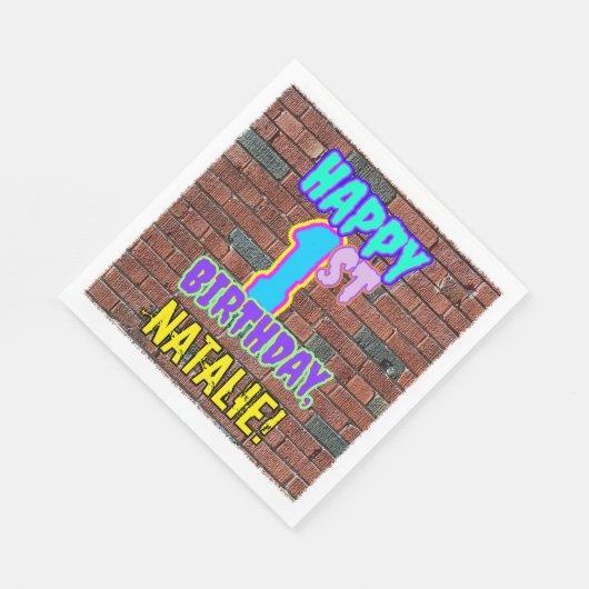 Serviette En Papier 1er anniversaire ~ Amusant, Graffiti urbain inspir (Coin)