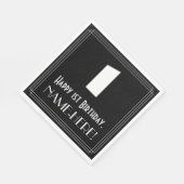 Serviette En Papier 1er anniversaire : Art Déco Inspiré Look "1" + Nom (Coin)