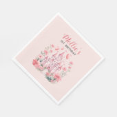 Serviette En Papier 1er anniversaire de naissance Pink Castle Princess (Coin)