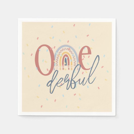 Serviette En Papier 1er anniversaire d'un derful, anniversaire de Boho (Devant)