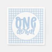 Serviette En Papier 1er anniversaire fête mignonne Pastel Blue Onederf (Devant)