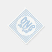 Serviette En Papier 1er anniversaire fête mignonne Pastel Blue Onederf (Coin)
