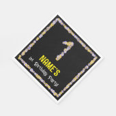 Serviette En Papier 1er anniversaire : Floral Flowers Numéro, Nom pers (Coin)