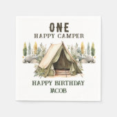 Serviette En Papier 1er anniversaire Happy Camper Anniversaire de enfa (Devant)