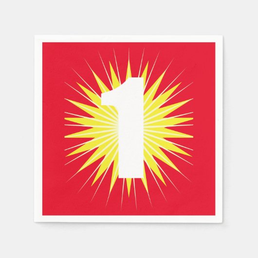 Serviette En Papier 1er anniversaire inoubliable (Devant)