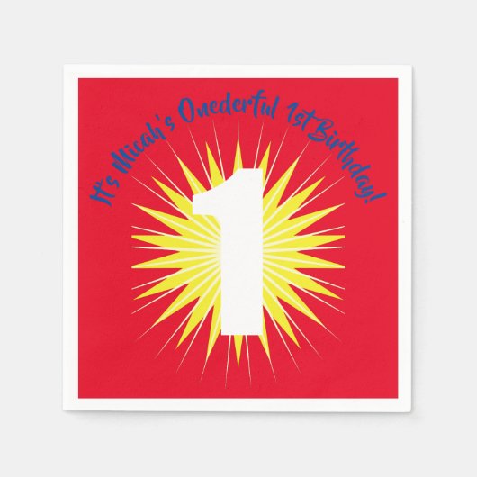 Serviette En Papier 1er anniversaire inoubliable (Devant)