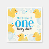 Serviette En Papier 1er anniversaire Lucky Duck Boy's Blue Party (Devant)