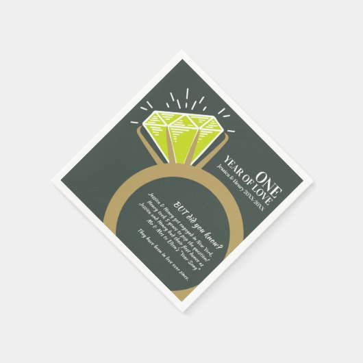 Serviette En Papier 1er anniversaire mariage fête péridot faits amusan (Coin)