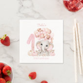 Serviette En Papier 1er anniversaire mignon éléphant automne fille pap (En situation)
