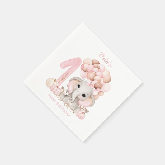 Serviette En Papier 1er anniversaire mignon éléphant automne fille pap (Coin)