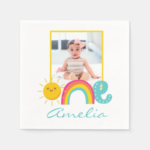 Serviette En Papier 1er Anniversaire Napkins Personnalisé Photo & Nom 