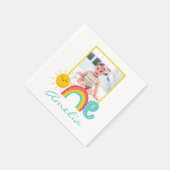 Serviette En Papier 1er Anniversaire Napkins Personnalisé Photo & Nom  (Coin)