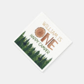 Serviette En Papier 1er Anniversaire Nom Rustic One Happy Camper (Coin)