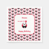 Serviette En Papier 1er anniversaire panda rouge ballon enfants (Devant)