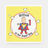 Serviette En Papier 1er anniversaire Super Boy Cartoon Party Napkin (Devant)