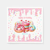 Serviette En Papier 1er Anniversaire Sweet One mignonne Donut Rose Gir (Devant)