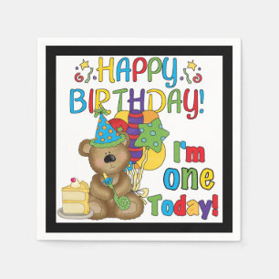 Serviette En Papier 1er anniversaire Teddy Bear Anniversaire Papier