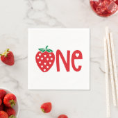 Serviette En Papier 1er anniversaire Une fraise (En situation)