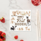 Serviette En Papier 1er Rodeo Birthday Boy Western Paper Napkin (En situation)