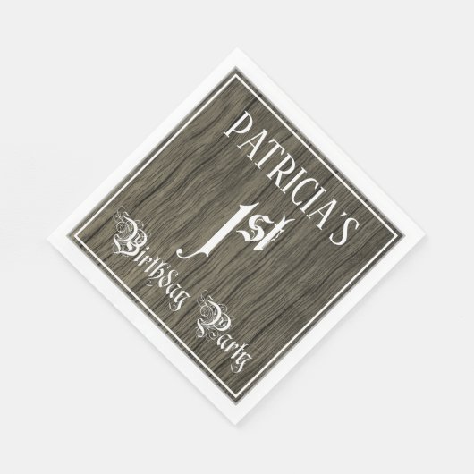 Serviette En Papier 1ère fête d'anniversaire — Script fantaisie, Faux (Coin)