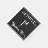 Serviette En Papier 1ère fête d'anniversaire — Script fantaisie + Nom (Coin)