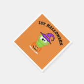 Serviette En Papier 1ère Grenouille à petite sorcière Halloween (Coin)