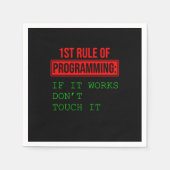 Serviette En Papier 1ère Règle De Programmation Programmeur Coder Cade (Devant)