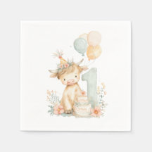 1st birthday highland cow