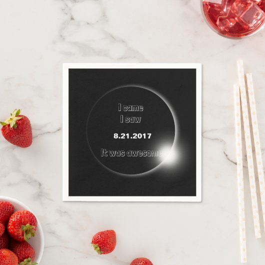 Serviette En Papier 2017 Solaire Eclipse Je suis venu, J'ai vu, C'étai (En situation)