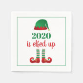 Serviette En Papier 2020 S'Est Élimé Drôle Noël Dit Vert (Devant)