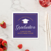 Serviette En Papier 2022 Graduation Purple Gold Custom School Monogram (En situation)