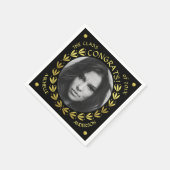 Serviette En Papier 2023 Graduation Party Gold Black Laurel Wreath (Coin)
