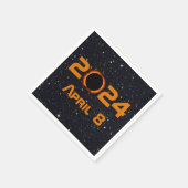 Serviette En Papier 2024 Éclipse solaire totale Date Ciel étoilé (Coin)