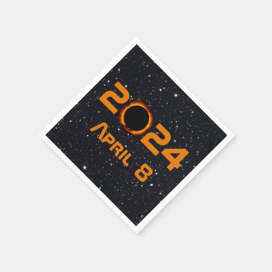 Serviette En Papier 2024 Éclipse solaire totale Date Ciel étoilé (Coin)