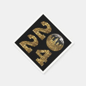 Serviette En Papier 2024 Nouvel An Party-Ball-NYC Or- (Coin)
