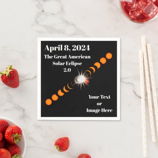 Serviette En Papier 2024 Total Solaire Eclipse Papier Napkin (En situation)