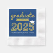 Serviette En Papier 2025 Bold Gold Sketch Texte Moderne Graduation Par (Devant)