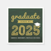 Serviette En Papier 2025 Chalkboard Bold Sketch Graduation Party Paper (Devant)