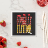 Serviette En Papier 2025 Diplôme En Couleurs Rouge et Or (En situation)