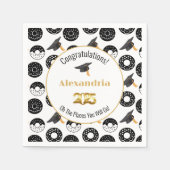 Serviette En Papier 2025 Donuts and Degrees Modern Black and White (Devant)