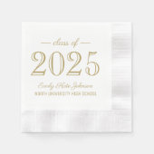 Serviette En Papier 2025 Elégant Antique Gold Custom Graduation (Devant)