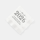 Serviette En Papier 2025 Elegant Black and White Custom Graduation (Coin)