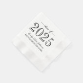 Serviette En Papier 2025 Elegant Black and White Custom Graduation (Coin)