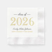 Serviette En Papier 2025 Elegant Gold Custom Graduation (Devant)